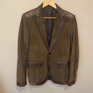 Gucci olive suede/leather blazer